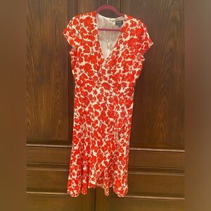 Bardot Scarlet and Ivory Floral Midi Dress